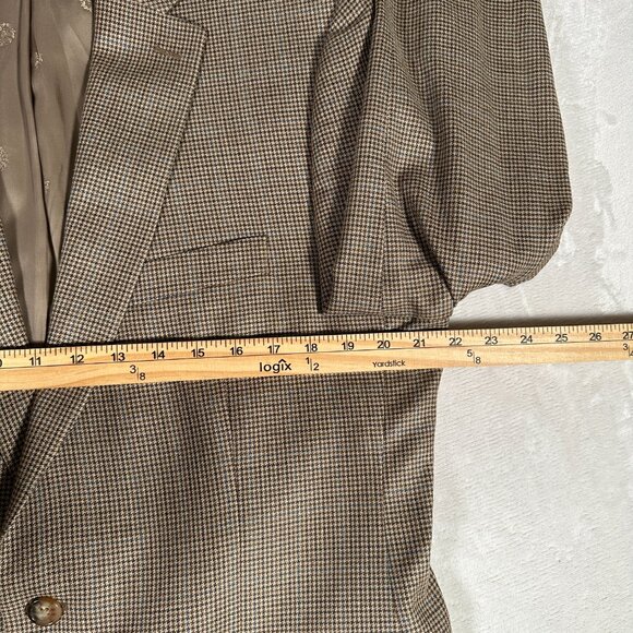 Lauren Ralph Lauren Blazer Men Size 42L Two Button Jacket Silk Wool Herringbone - Picture 3 of 9